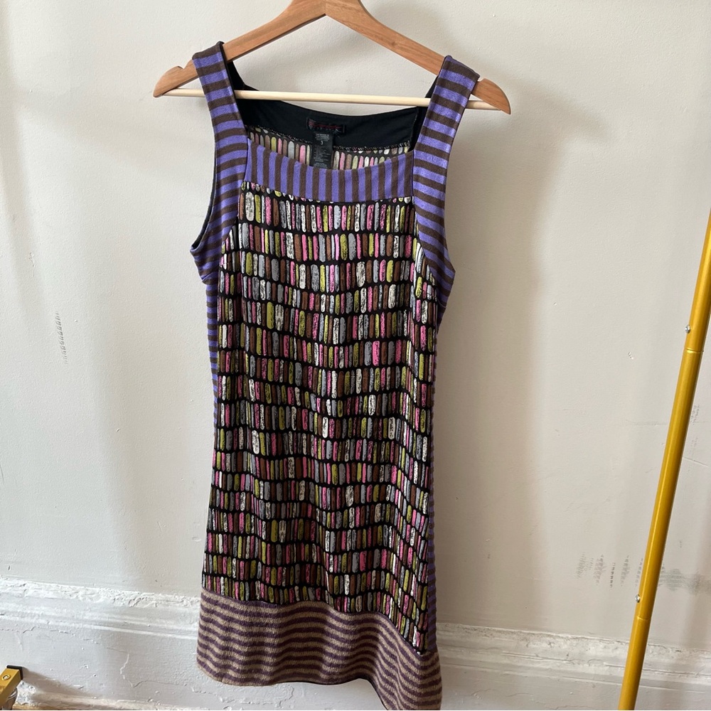 Custo Barcelona Multicolor Sequin Mini Dress with Purple Stripes